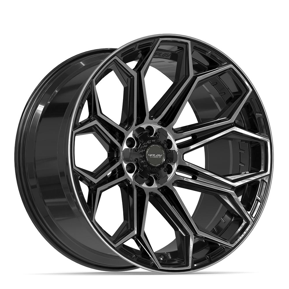 4PLAY 4P83 24x12 6x135 + 6x139.7 -44et Gloss Black Brushed with