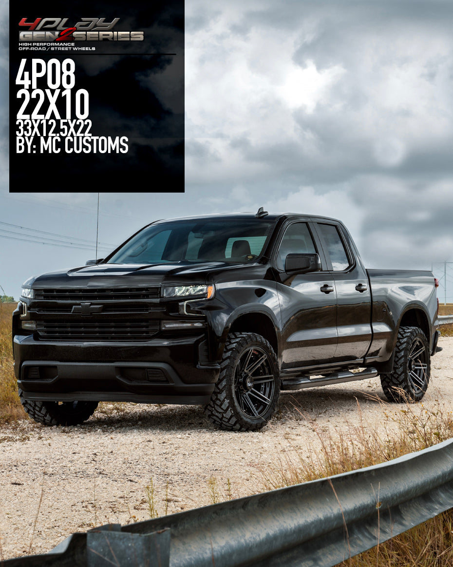 Chevrolet Silverado with 22×10 Wheels 4P08 Gen 2 and 33x12.5x22 Tires