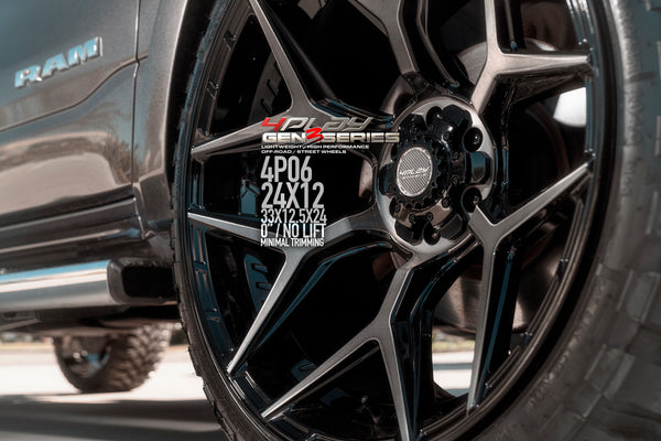 Dodge Ram 24×12 Wheels 4P06 Gen 3 and 33×12.5×24 Tires