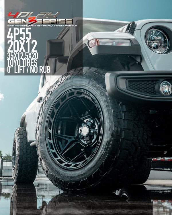 Jeep Gladiator with 20×12 Wheels 4P55 Gen 3 and 35×12.5×20
