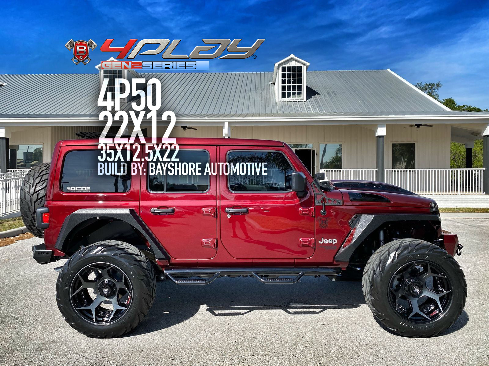 Jeep Wrangler 22×12 Wheels 4P50 Gen 2 and 35×12.5×22 Tires