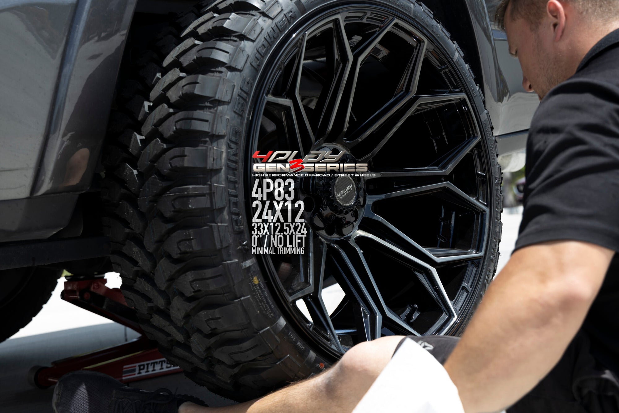 Dodge Ram 24×12 Wheels 4P83 Gen 3 and 33×12.5×24 Tires