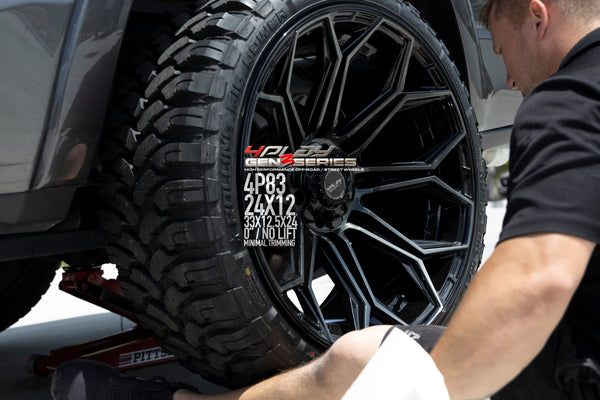 Dodge Ram 24×12 Wheels 4P83 Gen 3 and 33×12.5×24 Tires