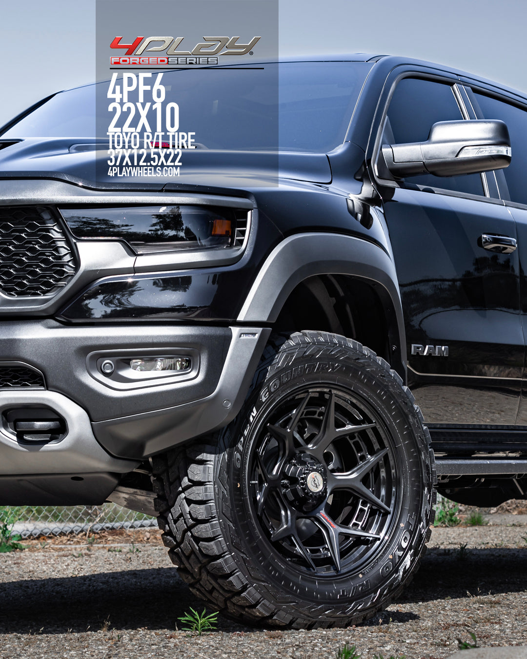 Dodge Ram TRX with 22×10 Wheels 4PF6 Forged and 37×12.5×22 Tires