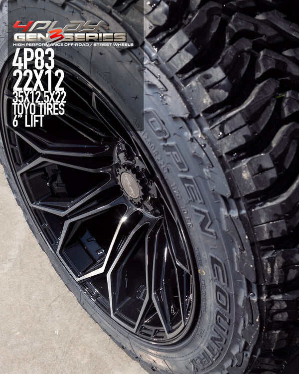 Chevrolet Silverado with 22×12 Wheels 4P83 Gen 3 and 35x12.5x22 Tires