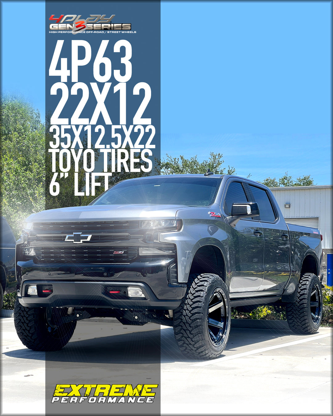 Chevrolet Silverado 22×12 Wheels 4P63 Gen 3 and 35×12.5×22 Tires