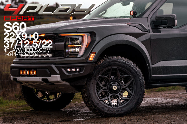 Ford Raptor with 22×9 Wheels 4PS60 Sport Series and 37x12.5x22 Tires
