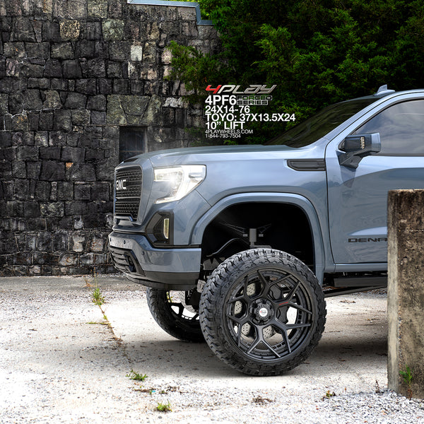 GMC Sierra with 24x14 Wheels 4PF6 Forged on 37x13.5x24 Tires