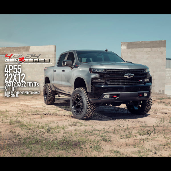 Chevrolet Silverado with 22×12 Wheels 4P55 Gen 3 and 35×12.5×22 Tires