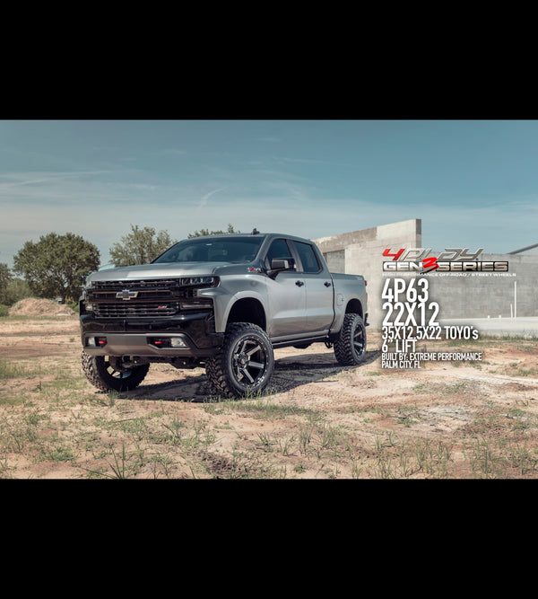 Chevrolet Silverado with 22×12 Wheels 4P63 Gen 3 and 35×12.5×22 Tires