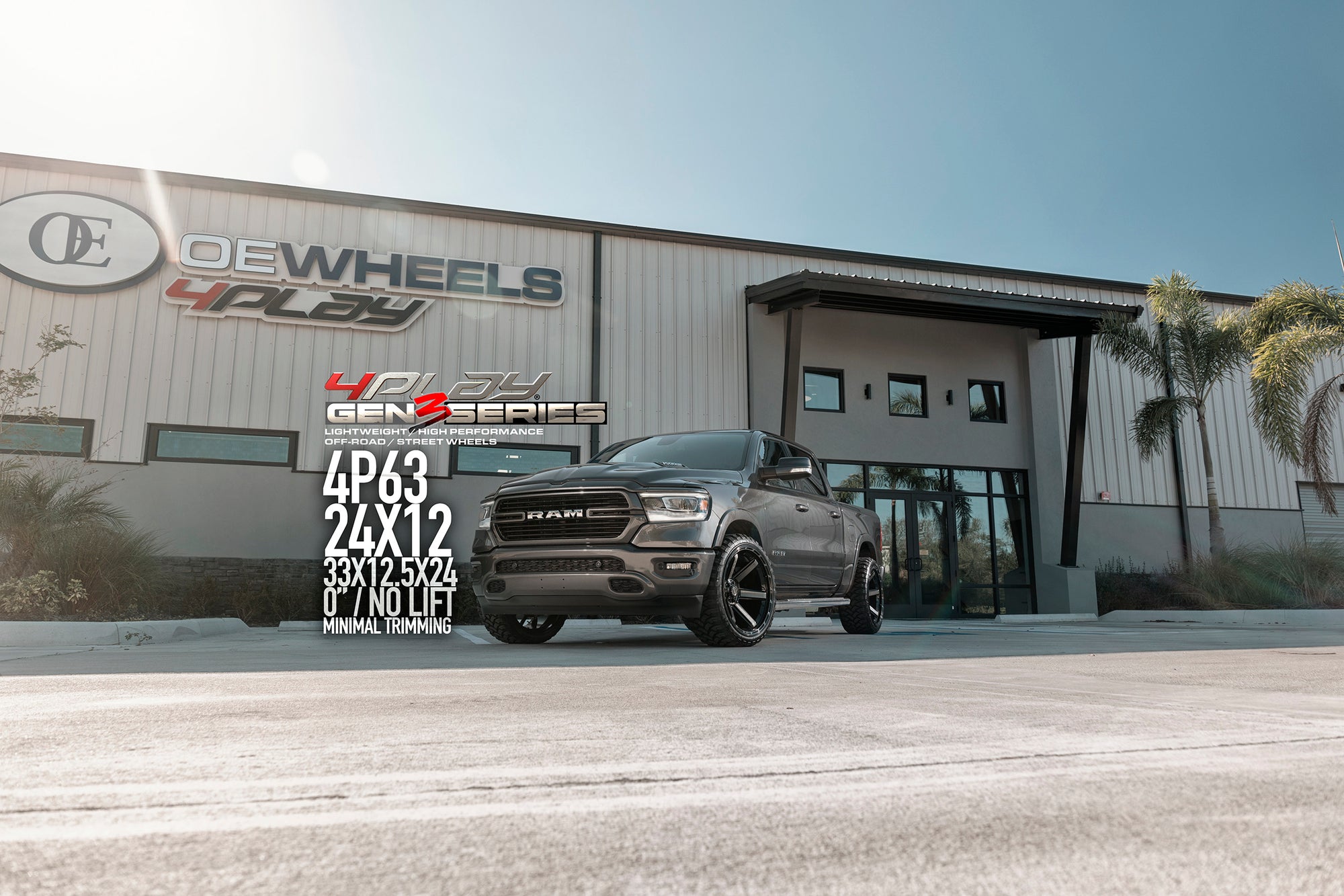 Dodge Ram 24×12 Wheels 4P63 Gen 3 and 33x12.5x24 Tires
