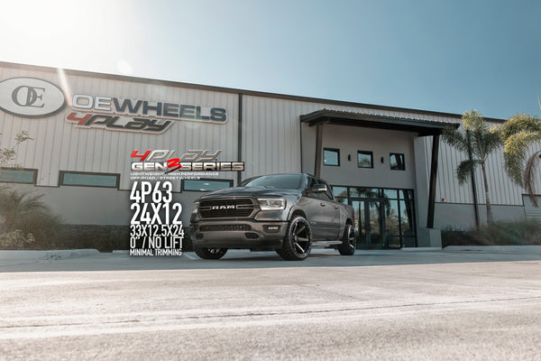 Dodge Ram 24×12 Wheels 4P63 Gen 3 and 33x12.5x24 Tires
