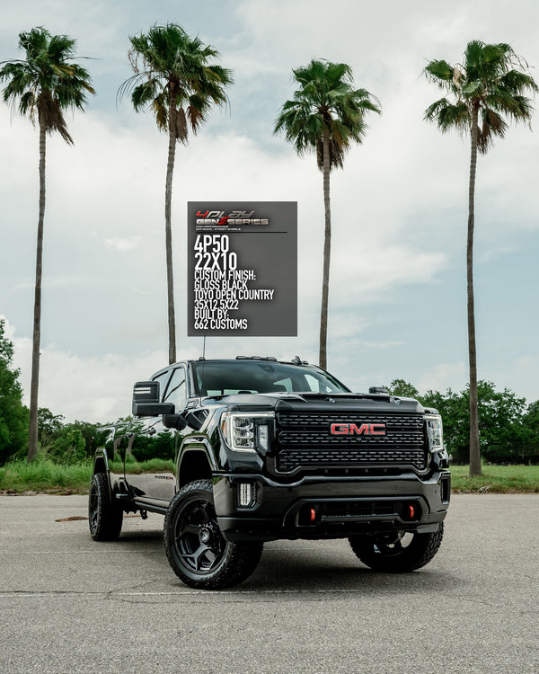 GMC Sierra 2500 HD 22×10 Wheels 4P50 Gen 2 and 35×12.5×22 Tires