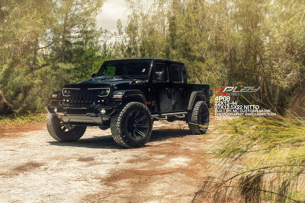 Jeep Gladiator with 22x12 Wheels 4P08 Gen 2 and 37x12.5x22 Tires