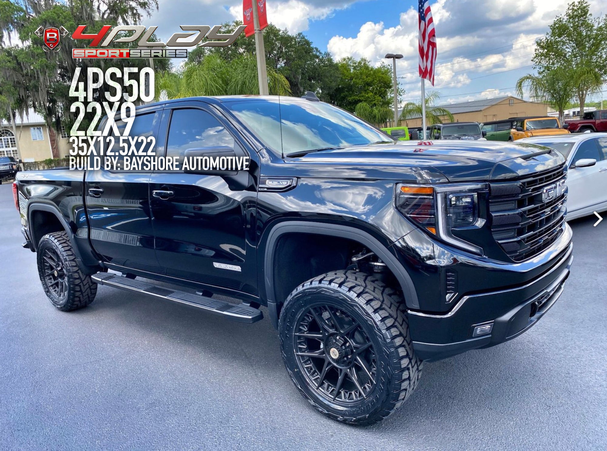 GMC Sierra with 22×9 Wheels 4PS50 Sport Series and 35×12.5×22