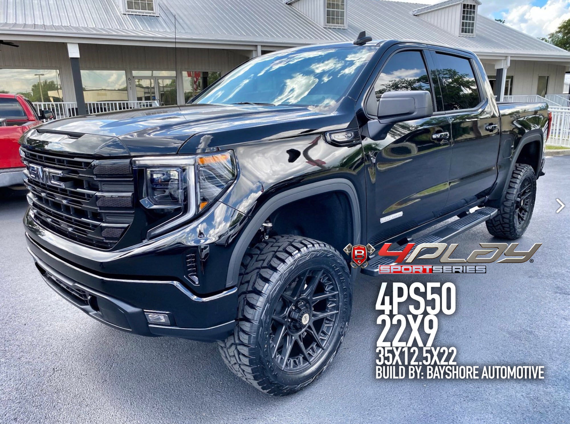 GMC Sierra with 22×9 Wheels 4PS50 Sport Series and 35x12.5x22 Tires