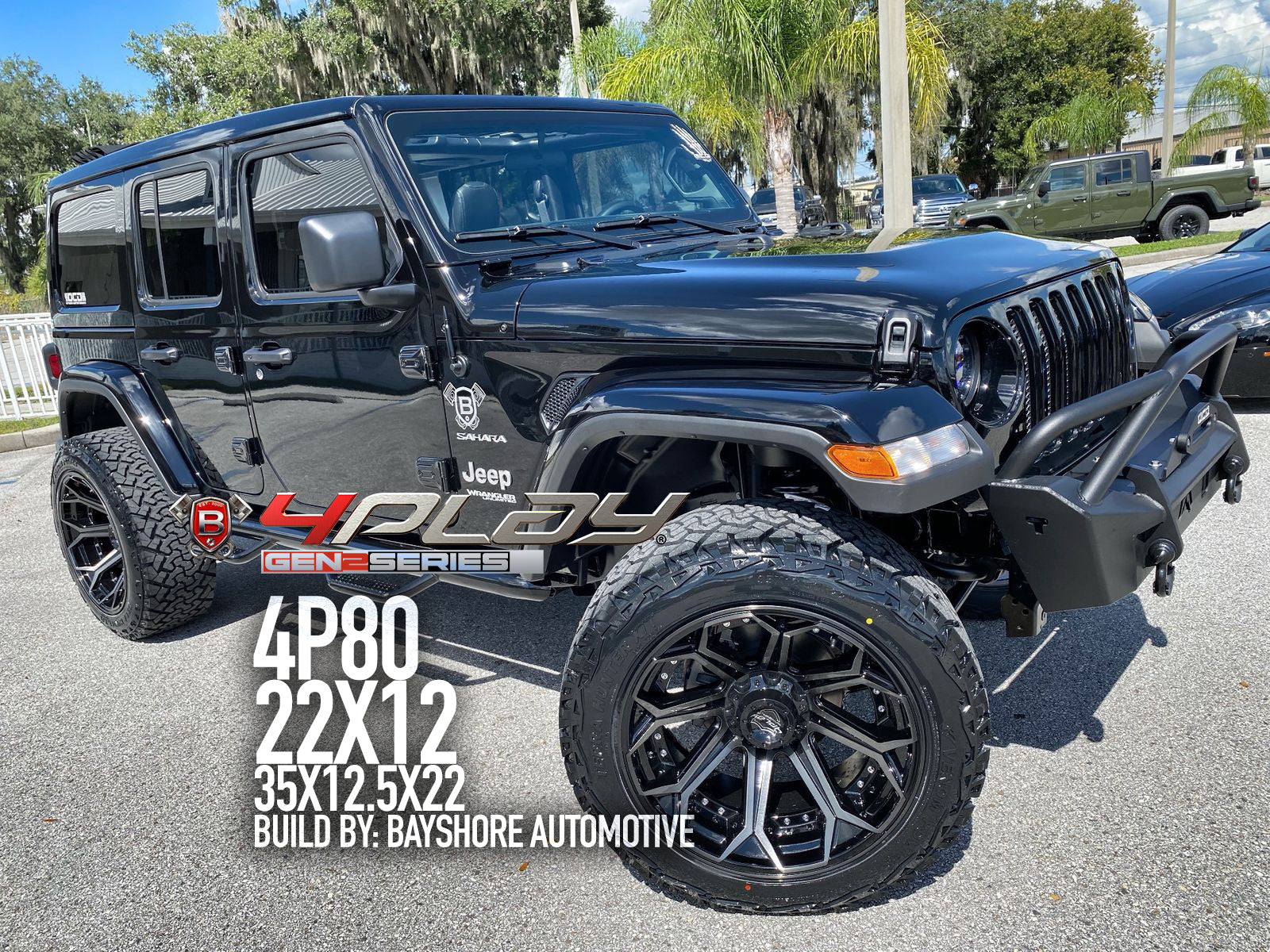 Jeep Wrangler 22×12 Wheels 4P80 Gen 2 and 35×12.5×22 Tires