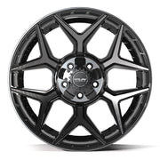 Set(4) 20x9 4P06 Gloss Black Brushed with Tinted Clear - 5x127 &amp; 5x139.7 +0ET with 275/55r20 TBB TS-37 AT Tires