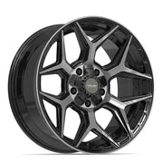 Set(5) 20x9 4P06 Gloss Black Brushed with Tinted Clear - 5x127 &amp; 5x139.7 +0ET with 275/55r20 Goodyear Eagle LS2 Tires