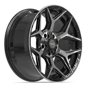 Set(4) 20x9 4P06 Gloss Black Brushed with Tinted Clear - 5x127 &amp; 5x139.7 +0ET with 275/55r20 Sailun TerraMax AT2 Tires
