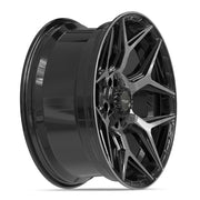 Set(5) 20x9 4P06 Gloss Black Brushed with Tinted Clear - 5x127 &amp; 5x139.7 +0ET