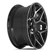 Set(4) 20x9 4P06 Gloss Black Brushed with Tinted Clear - 5x127 &amp; 5x139.7 +0ET