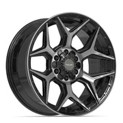 Set(4) 20x9 4P06 Gloss Black Brushed with Tinted Clear - 6x135 &amp; 6x139.7 +0ET with 275/55r20 Goodyear Eagle LS2 Tires &amp; TPMS