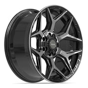 Set(4) 20x9 4P06 Gloss Black Brushed with Tinted Clear - 6x135 &amp; 6x139.7 +0ET with 275/55r20 Sailun TerraMax AT2 Tires