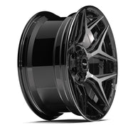 20x9 4P06 Gloss Black Brushed with Tinted Clear - 6x135 + 6x139.7 +0ET