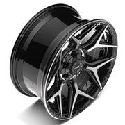 Set(4) 20x9 4P06 Gloss Black Brushed with Tinted Clear - 6x135 &amp; 6x139.7 +0ET