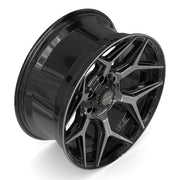 20x9 4P06 Gloss Black Brushed with Tinted Clear - 6x135 + 6x139.7 +0ET