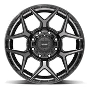Set(4) 20x9 4P06 Gloss Black Brushed with Tinted Clear - 8x180 +0ET