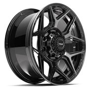 20x9 4P06 Gloss Black Brushed with Tinted Clear - 8x180 +0ET