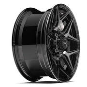 Set(4) 20x9 4P06 Gloss Black Brushed with Tinted Clear - 8x180 +0ET