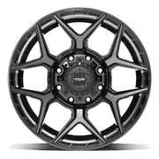 Set(4) 20x9 4P06 Gloss Black Brushed with Tinted Clear - 8x165.1 +0ET