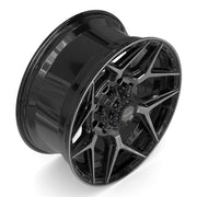 Set(4) 20x9 4P06 Gloss Black Brushed with Tinted Clear - 8x165.1 +0ET