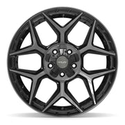 Set(4) 20x10 4P06 Gloss Black Brushed with Tinted Clear - 5x127 &amp; 5x139.7 -18ET