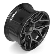 Set(5) 20x10 4P06 Gloss Black Brushed with Tinted Clear - 5x127 &amp; 5x139.7 -18ET