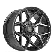 20x10 4P06 Gloss Black Brushed with Tinted Clear - 6x135 + 6x139.7 -18ET