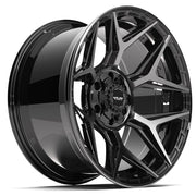 Set(4) 20x10 4P06 Gloss Black Brushed with Tinted Clear - 6x135 &amp; 6x139.7 -18ET