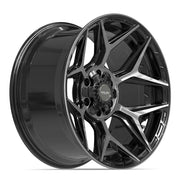 20x10 4P06 Gloss Black Brushed with Tinted Clear - 6x135 + 6x139.7 -18ET