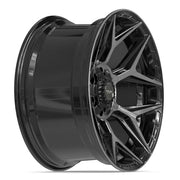 20x10 4P06 Gloss Black Brushed with Tinted Clear - 6x135 + 6x139.7 -18ET