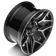 Set(4) 20x10 4P06 Gloss Black Brushed with Tinted Clear - 6x135 &amp; 6x139.7 -18ET