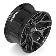 Set(4) 20x10 4P06 Gloss Black Brushed with Tinted Clear - 6x135 &amp; 6x139.7 -18ET