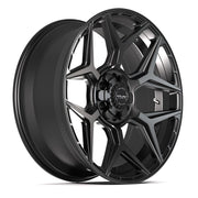 Set(4) 22x9 4P06 Satin Black - 6x135 &amp; 6x139.7 +12ET with 285/45r22 Sailun TerraMax RT Tires