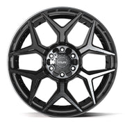 Set(4) 22x9 4P06 Gloss Black Brushed with Tinted Clear - 6x135 &amp; 6x139.7 +12ET