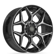 Set(4) 22x9 4P06 Gloss Black Brushed with Tinted Clear - 6x135 &amp; 6x139.7 +12ET with 285/45r22 Ironman iMove GEN 2 SUV Tires &amp; TPMS
