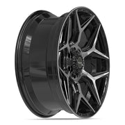 Set(4) 22x9 4P06 Gloss Black Brushed with Tinted Clear - 6x135 &amp; 6x139.7 +12ET