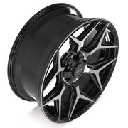 22x9 4P06 Gloss Black Brushed with Tinted Clear - 6x135 + 6x139.7 +12ET
