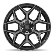 Set(5) 22x10 4P06 Gloss Black Brushed with Tinted Clear - 5x127 &amp; 5x139.7 -18ET